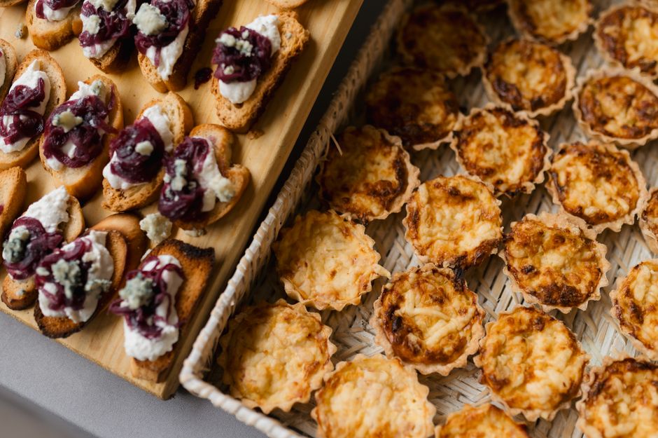 Gourmet appetizer tray for elegant wedding catering